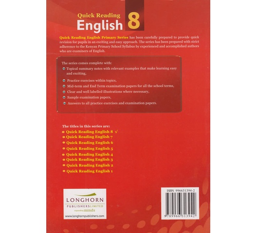 60a Quick Reading English 8 by Ezekiel Wangusi, Tom Ola…