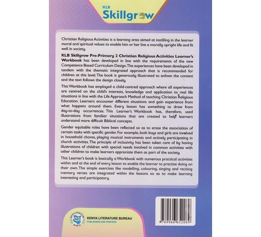 4A KLB Skillgrow Christian Religious Activities Pre-Primary Learner's Workbook 2