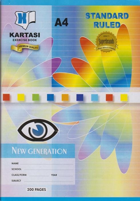 Exercise books 200 pages Kartasi Brand A4 Single Line Manila Cover