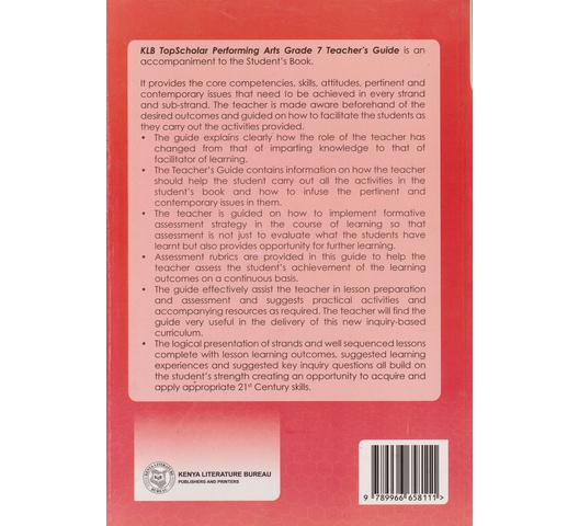 70a KLB Top Scholar Performing Arts Teacher's Grade 7